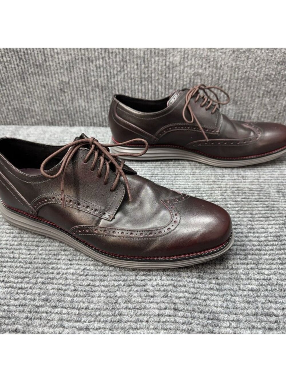 Cole Haan OriginalGrand OS Shoes Mens 11.5 Bloodstone Red Wingtip Oxford C37676 - Picture 2 of 8